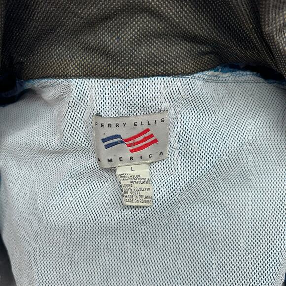 Vintage Perry Ellis America Men’s Blue Hooded Windbreaker Jacket - Size L - Picture 5 of 5